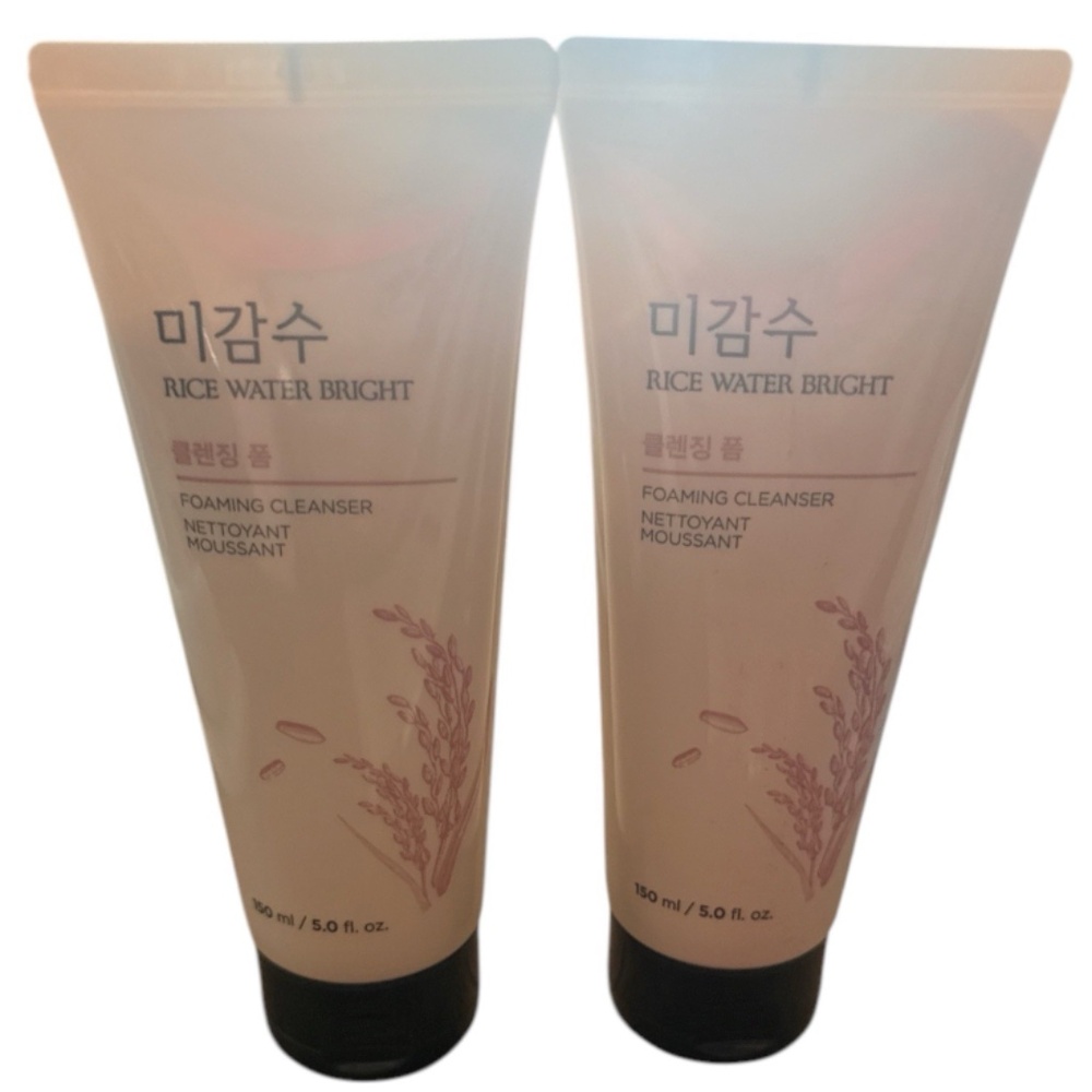 TWO (2) The Face Shop Rice Water Bright Rice Bran Gentle Exfoliating Cleanser